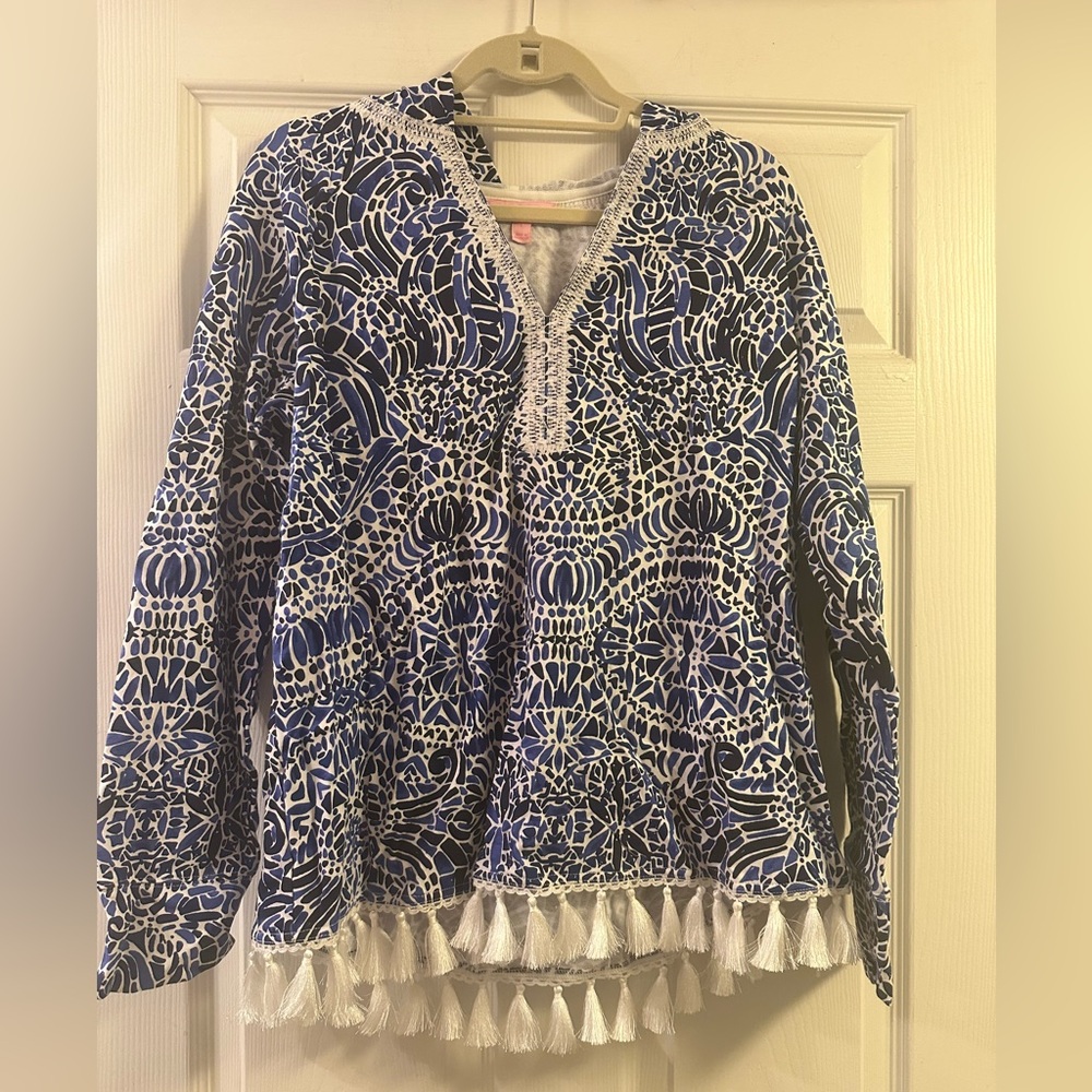 Lilly pulitzer harmon hoodie taverna tile